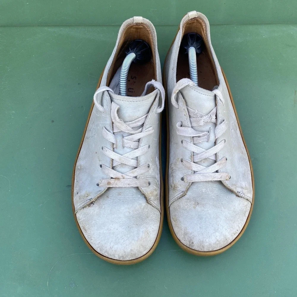Vivobarefoot Soul of Africa Leather Barefoot Sneakers‎ Off White EUR 40L Womens